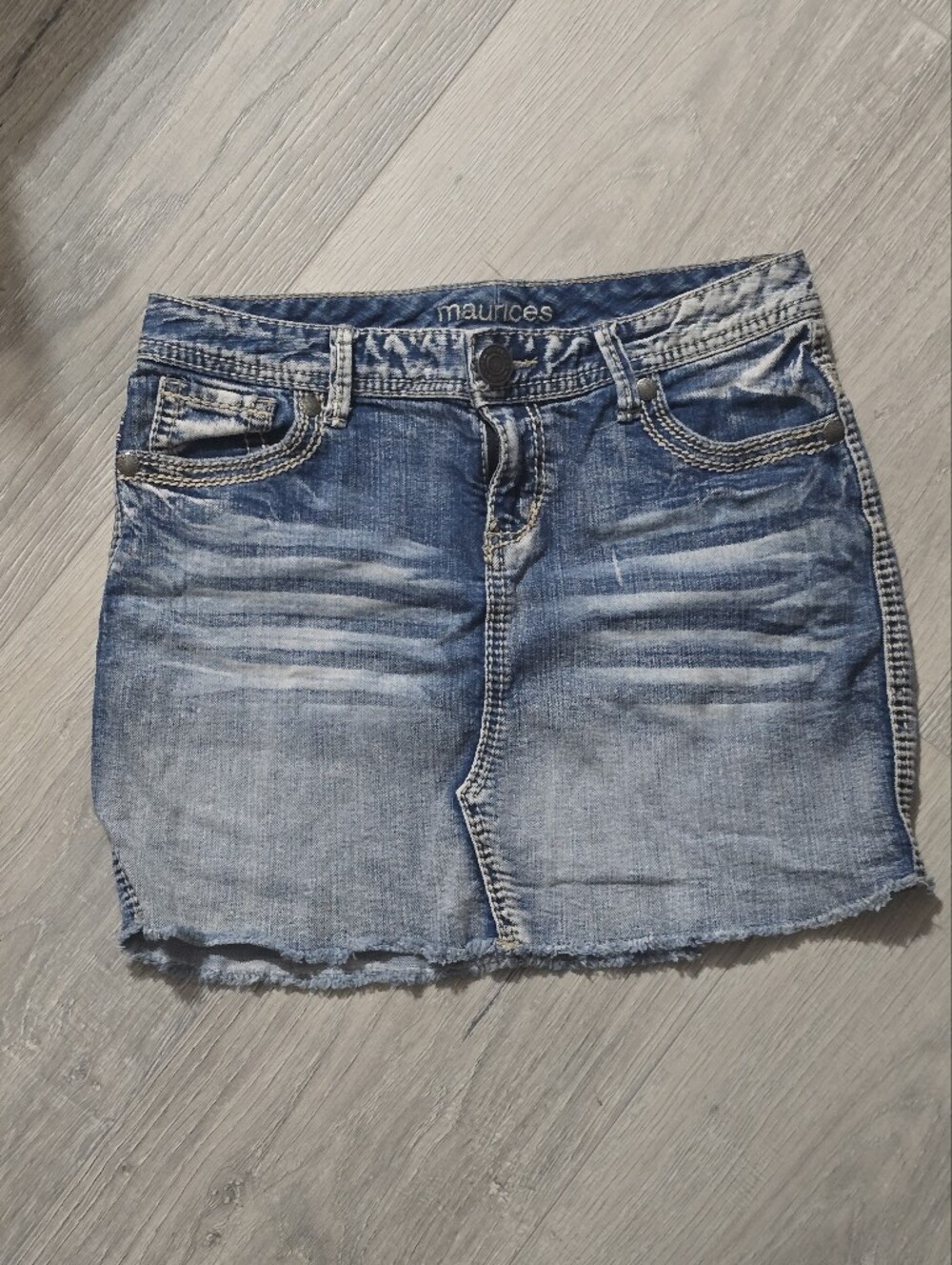 Maurices Blue Washed Denim Mini Skirt